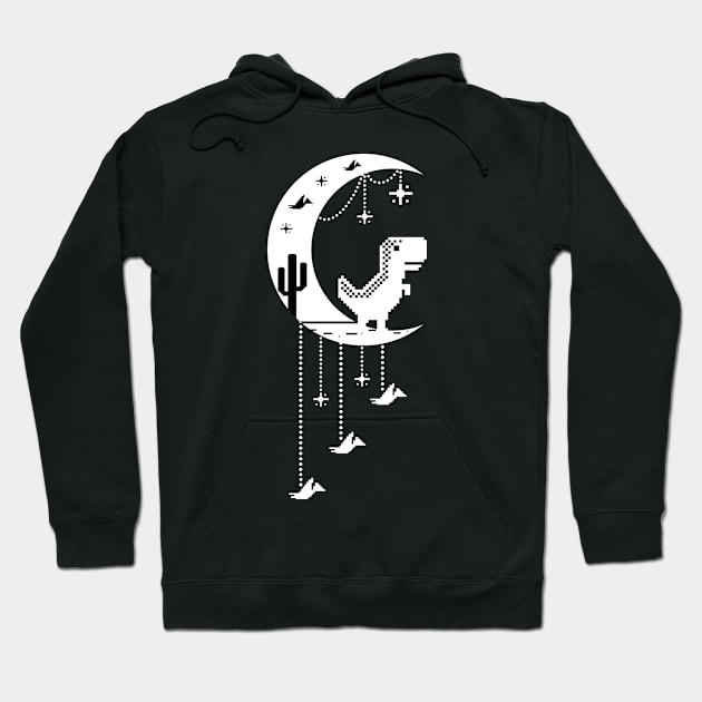 Chrome Dinosaur Moon Hoodie by Introvert Home 